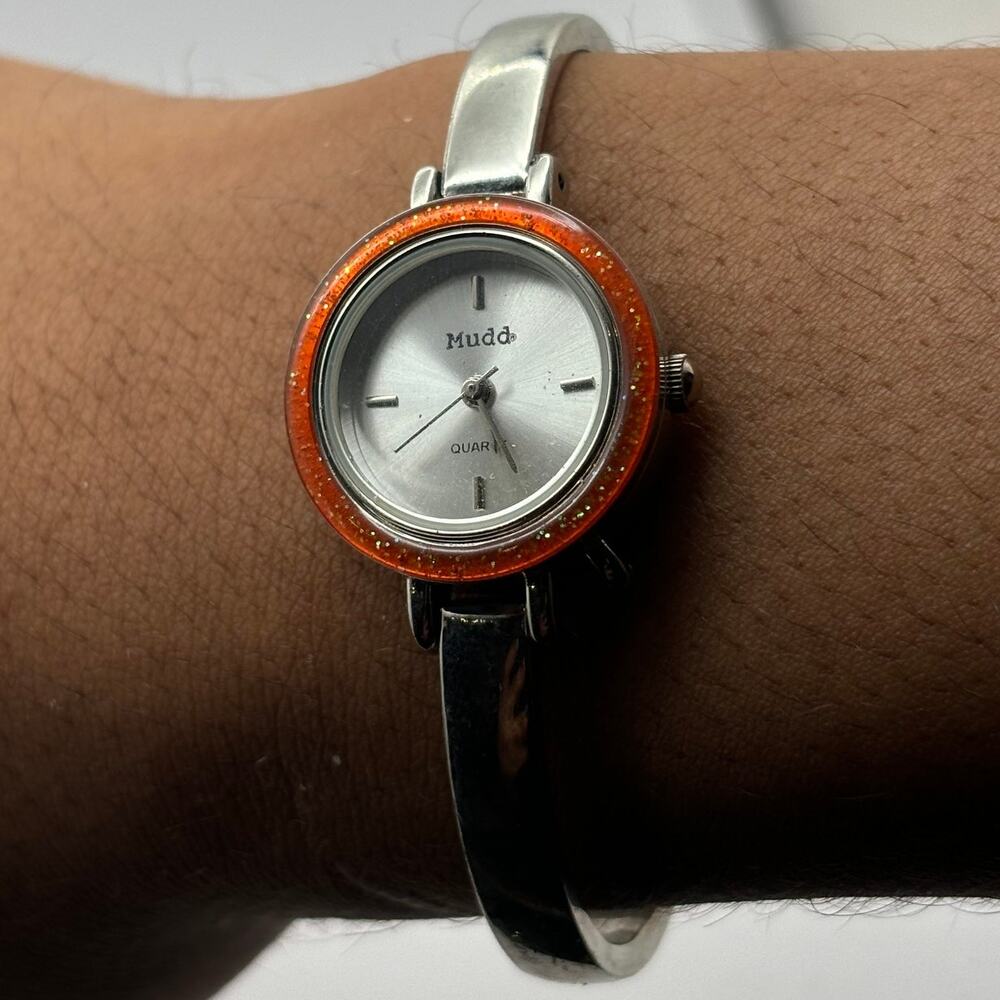 Silver & Orange Quartz Mudd Watch